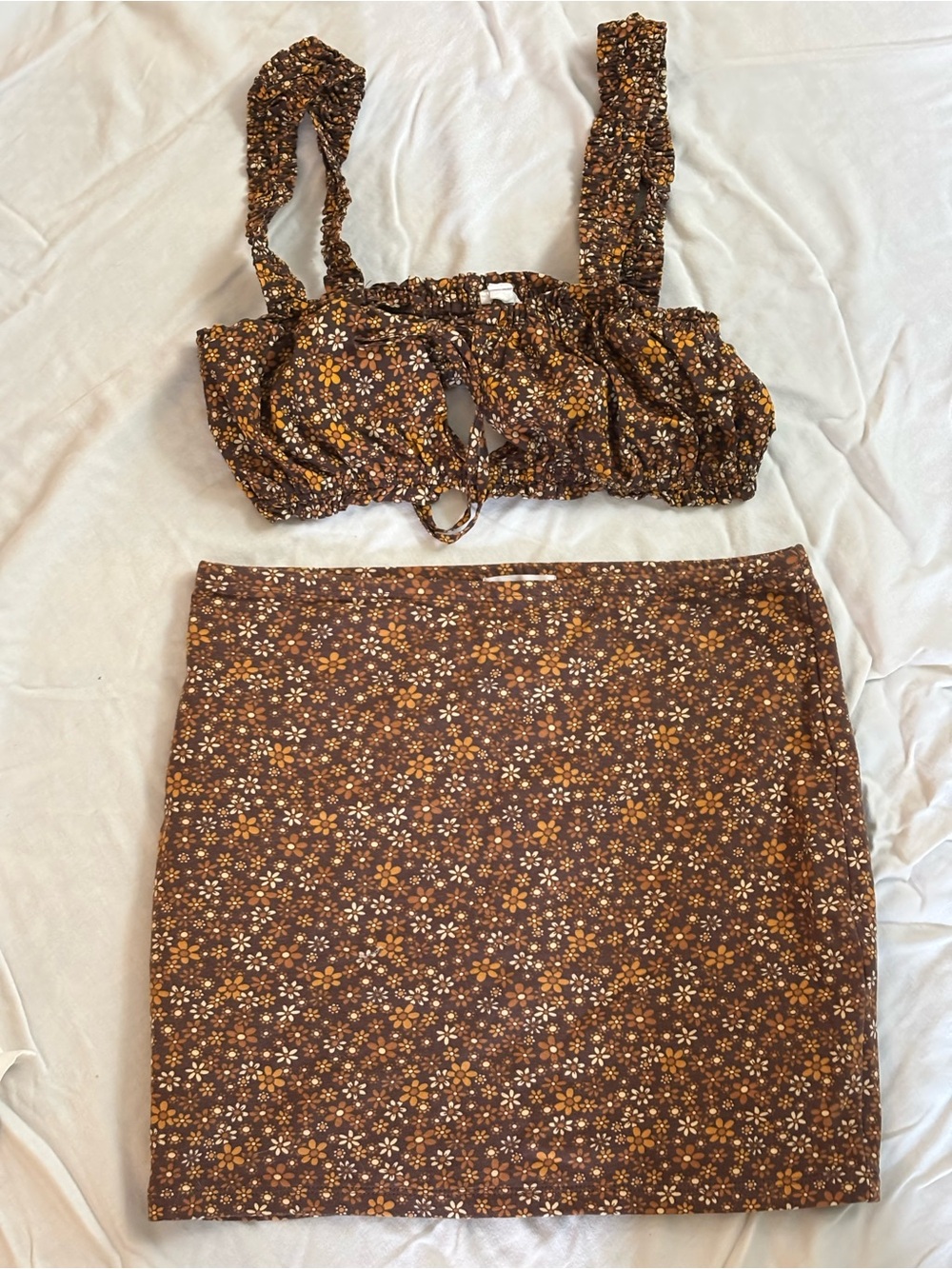 Garage Brown Floral Mini Set - Brown & Cream